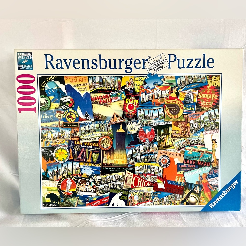 RAVENSBURGER Jigsaw Puzzle "Road Trip USA" 1000 Piece Complete EUC